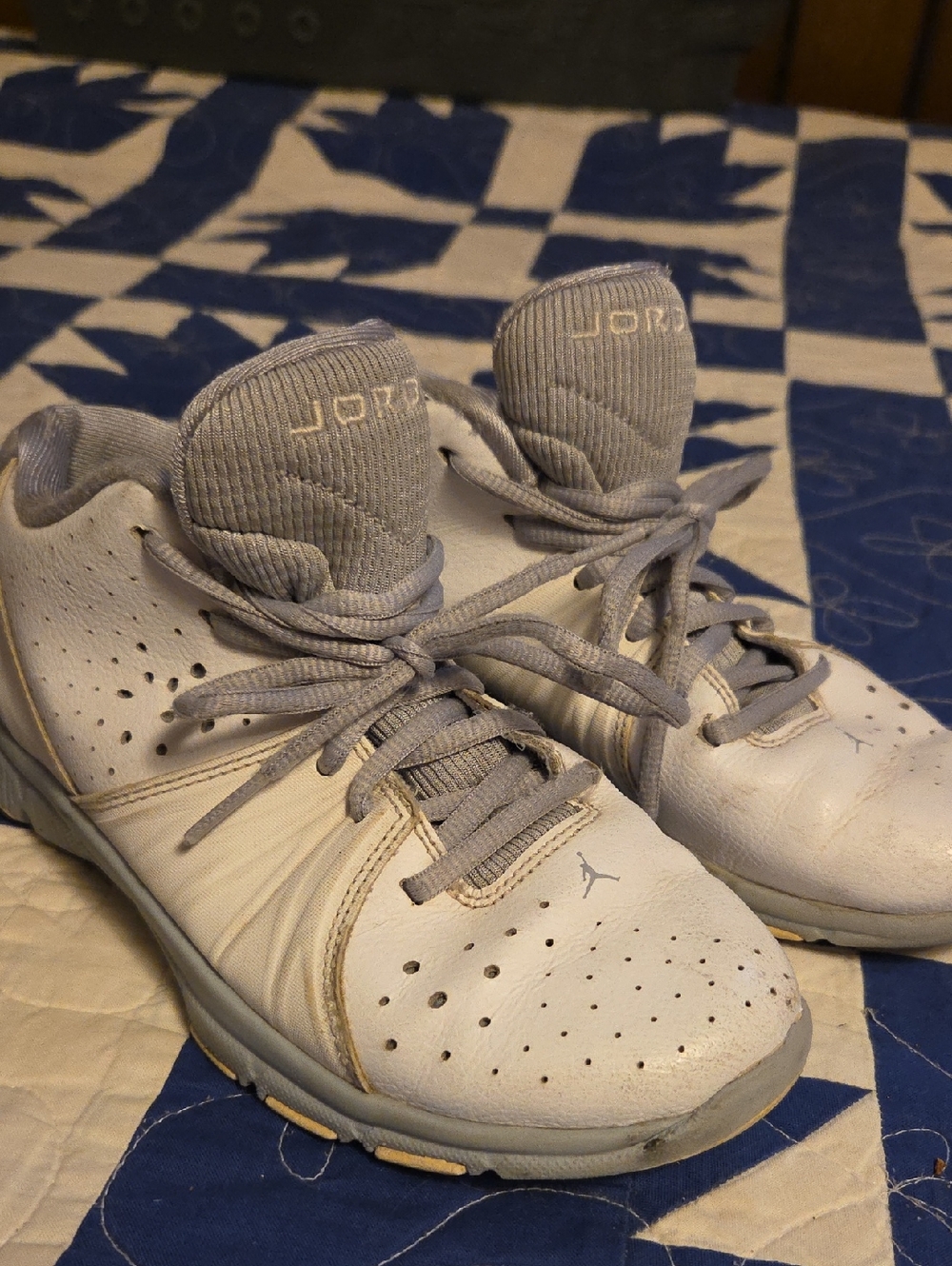 Jordan Low-Top Sneakers in White and Light Gray